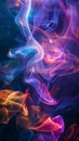Abstract colorful smoke swirls on dark background Royalty Free Stock Photo