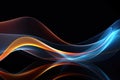 Abstract colorful smoke waves on black background with copy space for your text Royalty Free Stock Photo
