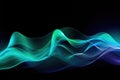 abstract colorful smoke waves on black background, vector art illustration, Digital wave wallpaper against a black background with Royalty Free Stock Photo