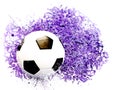 Abstract colorful soccer ball or football ball watercolor paint background.