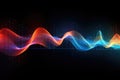 abstract colorful sound wave on a dark background. Vector illustration, Digital wave wallpaper on a Black background, Blue and Royalty Free Stock Photo