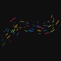 Abstract colorful sound wave or data stream visualization with short dashes, vector digital illustration Royalty Free Stock Photo