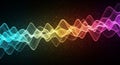 Abstract Colorful Sound Wave Visualization with Particles and Gradient Background audio music Royalty Free Stock Photo