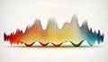 abstract colorful sound wave on a white background, vector illustration. Royalty Free Stock Photo