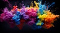 Abstract colorful splash on dark background paint, water, or smoke with abstract pattern Royalty Free Stock Photo