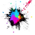 Abstract colorful splashes, vector EPS10. Bright rainbow colors. Royalty Free Stock Photo