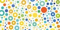 Abstract Colorful Spotted Pattern - Random Placed Spots, Rings and Circles of Various Sizes, Texture with Copyspace