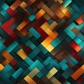 Abstract colorful square tile pattern wallpaper with dimensional layering (tiled) Royalty Free Stock Photo