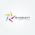 Abstract Colorful Star Diversity Logo Sign Symbol Icon