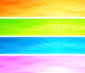 Abstract colorful sunrise background banners