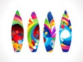 Abstract colorful surf board set Royalty Free Stock Photo