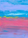 Abstract colorful textured background. Blue, purple, pink, yellow backdrop. Brush strokes of paint on paper. Contemporary art Royalty Free Stock Photo