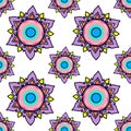 Abstract colorful Thai retro seamless pattern background. Illustrators drawing.