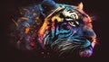 Abstract colorful tiger