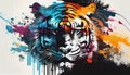 Abstract colorful tiger