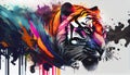 Abstract colorful tiger