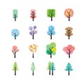 Abstract colorful tree icon set, vector eps10 Royalty Free Stock Photo
