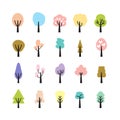 Abstract colorful tree icon set, vector eps10 Royalty Free Stock Photo