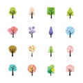 Abstract colorful tree icon set, vector eps10 Royalty Free Stock Photo