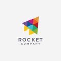 Abstract colorful triangle rocket logo icon vector template Royalty Free Stock Photo