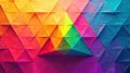 Abstract colorful triangular geometric pattern background texture with vivid hues and gradient effects. Generative AI Royalty Free Stock Photo