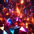 Abstract, colorful triangular prisms