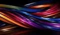 abstract colorful twisted lines on a black background. Royalty Free Stock Photo
