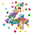Number 4 Font - Beautiful Abstract Colorful Vector Confetti Sign - Number Four