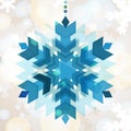 Abstract colorful vector snowflake with winter background. Chris Royalty Free Stock Photo