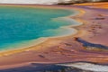 Abstract colorful view of Grand Prismatic Spring and its rainbow colors, in Yellowstone National Park Royalty Free Stock Photo