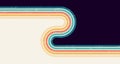 Abstract Colorful vintage 1970 Hippie Retro Minimal stylish wallpaper background of rainbow groovy Wavy Line design