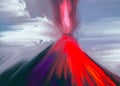 Abstract colorful volcano digital painting