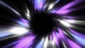 Abstract colorful vortex time portal. Motion. Fantastic animation of an astral tunnel or travel wormhole with neon Royalty Free Stock Photo