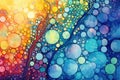 Abstract colorful watercolor background. Hand drawn illustration for your design, illustration of Fusion between Pointillism and Royalty Free Stock Photo