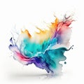 Abstract colorful watercolor background. Colorful paint splashes isolated on white background. AI generated Generative AI Royalty Free Stock Photo