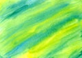 Abstract colorful watercolor background. Watercolor wet texture. Yellow, green and blue colors mixed together. Gradient Royalty Free Stock Photo