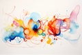 abstract colorful watercolor paint splash on white paper background, art design, Abstract watercolor drawing on paper with bright Royalty Free Stock Photo
