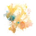 Abstract colorful watercolor splash on white background paper, illustration Royalty Free Stock Photo