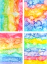 Set of abstract colorful watercolor textures. Creative backgrounds for design