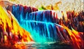 abstract colorful waterfalls