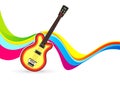 Abstract colorful wave background with guitar Royalty Free Stock Photo