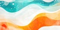 Abstract colorful wave design with blue orange and white tones Royalty Free Stock Photo