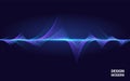 Abstract Colorful Wave Element for Music Design with Equalizer. The dynamic line on a dark background. Big data. Concept Royalty Free Stock Photo