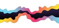 Abstract colorful wave layer on white background paper art style. 3d topography. Carving art