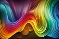 Colorful wave lines abstract rainbow lights isolated on black background. Royalty Free Stock Photo