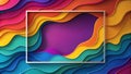 Abstract colorful wave pattern with rectangular frame for design projects. Generative AI Royalty Free Stock Photo