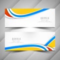 Abstract colorful wavy banners set Royalty Free Stock Photo