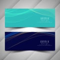 Abstract colorful wavy banners set Royalty Free Stock Photo