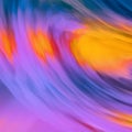 Abstract Colorful wavy theme design with purple & orange tone. Bright glowing canvas paint. Brush strokes hand drawn canvas print.
