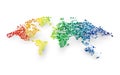 Abstract colorful world map dotted graphic design Royalty Free Stock Photo